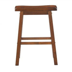 Homelegance Cosimo Solid Rubberwood Saddleback Counter Stools Set of Two for Kitchen Islands Cherry 611C-24