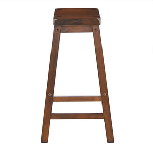 Cosimo Solid Rubberwood Saddleback Counter Stools Set of Two for Kitchen Islands