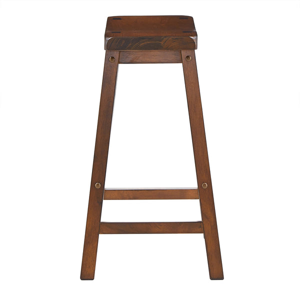 Cosimo Solid Rubberwood Saddleback Counter Stools Set of Two for Kitchen Islands