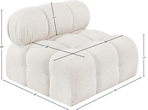Ames Cream Boucle Fabric Armless 611Cream-Armless Meridian Furniture