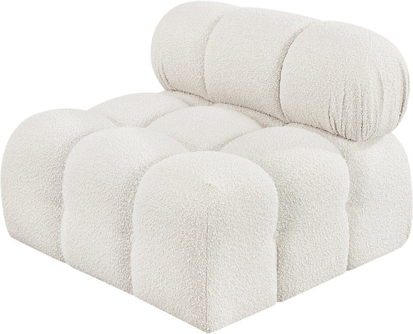 Ames Cream Boucle Fabric Armless 611Cream-Armless Meridian Furniture