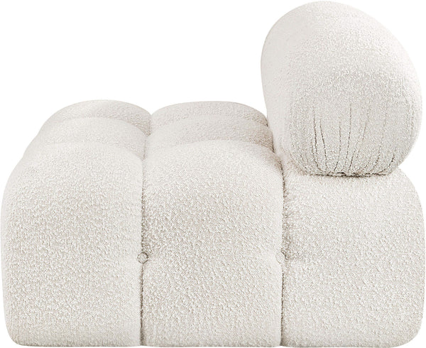 Ames Cream Boucle Fabric Armless 611Cream-Armless Meridian Furniture