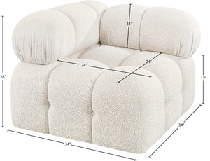Ames Cream Boucle Fabric Corner 611Cream-Corner Meridian Furniture