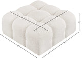 Ames Cream Boucle Fabric Ottoman 611Cream-Ott Meridian Furniture