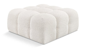 Ames Cream Boucle Fabric Ottoman 611Cream-Ott Meridian Furniture