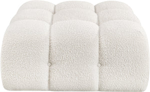 Ames Cream Boucle Fabric Ottoman 611Cream-Ott Meridian Furniture