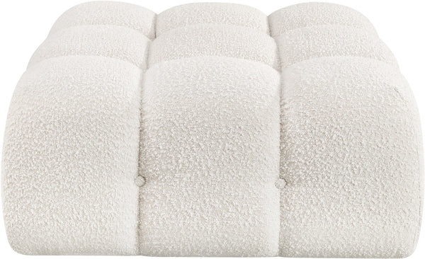 Ames Cream Boucle Fabric Ottoman 611Cream-Ott Meridian Furniture