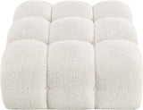 Ames Cream Boucle Fabric Ottoman 611Cream-Ott Meridian Furniture