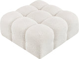 Ames Cream Boucle Fabric Ottoman 611Cream-Ott Meridian Furniture