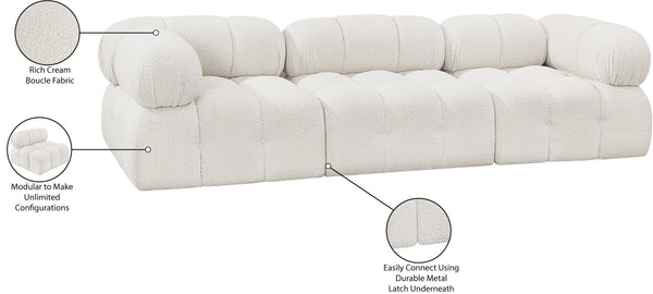 Ames Cream Boucle Fabric Modular Sofa 611Cream-S102A Meridian Furniture