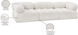 Ames Cream Boucle Fabric Modular Sofa 611Cream-S102A Meridian Furniture