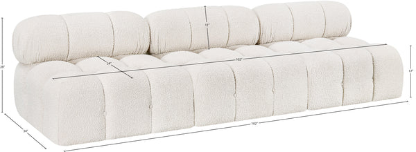 Ames Cream Boucle Fabric Modular Sofa 611Cream-S102B Meridian Furniture