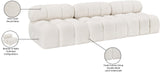 Ames Cream Boucle Fabric Modular Sofa 611Cream-S102B Meridian Furniture