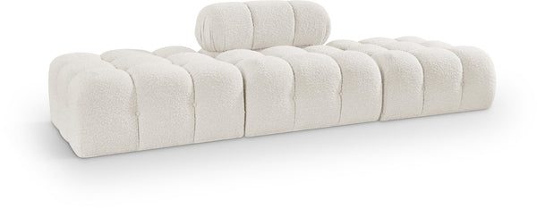 Meridian Furniture Ames Three Piece Modular Sofa Cream Boucle Upholstery for Modern Living Rooms 611Cream-S102C