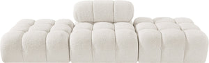 Meridian Furniture Ames Three Piece Modular Sofa Cream Boucle Upholstery for Modern Living Rooms 611Cream-S102C