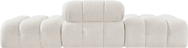 Meridian Furniture Ames Three Piece Modular Sofa Cream Boucle Upholstery for Modern Living Rooms 611Cream-S102C