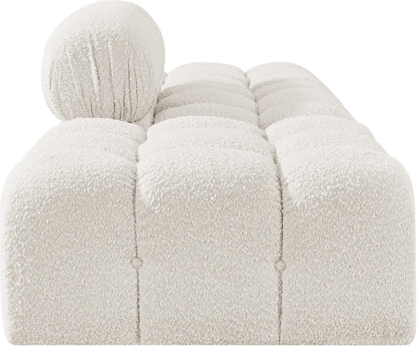Meridian Furniture Ames Three Piece Modular Sofa Cream Boucle Upholstery for Modern Living Rooms 611Cream-S102C