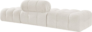 Meridian Furniture Ames Three Piece Modular Sofa Cream Boucle Upholstery for Modern Living Rooms 611Cream-S102C