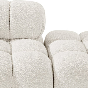 Meridian Furniture Ames Three Piece Modular Sofa Cream Boucle Upholstery for Modern Living Rooms 611Cream-S102C