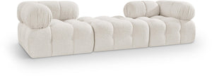 Meridian Furniture Ames Three Piece Modular Sofa in Cream Boucle for Contemporary Living Rooms 611Cream-S102D