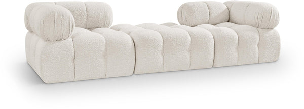Meridian Furniture Ames Three Piece Modular Sofa in Cream Boucle for Contemporary Living Rooms 611Cream-S102D