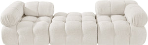 Meridian Furniture Ames Three Piece Modular Sofa in Cream Boucle for Contemporary Living Rooms 611Cream-S102D