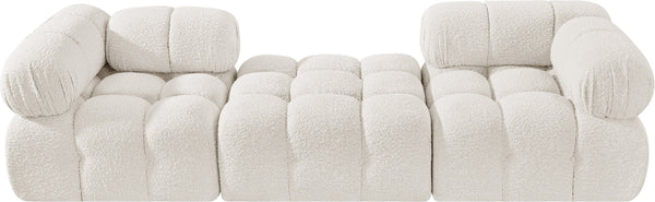Meridian Furniture Ames Three Piece Modular Sofa in Cream Boucle for Contemporary Living Rooms 611Cream-S102D