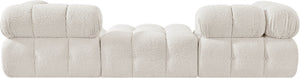 Meridian Furniture Ames Three Piece Modular Sofa in Cream Boucle for Contemporary Living Rooms 611Cream-S102D