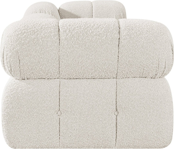 Meridian Furniture Ames Three Piece Modular Sofa in Cream Boucle for Contemporary Living Rooms 611Cream-S102D