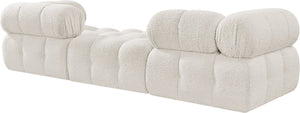 Meridian Furniture Ames Three Piece Modular Sofa in Cream Boucle for Contemporary Living Rooms 611Cream-S102D