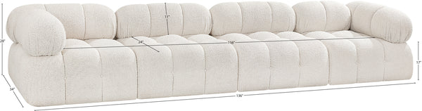 Ames Cream Boucle Fabric Modular Sofa 611Cream-S136A Meridian Furniture