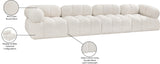 Ames Cream Boucle Fabric Modular Sofa 611Cream-S136A Meridian Furniture