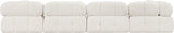 Ames Cream Boucle Fabric Modular Sofa 611Cream-S136A Meridian Furniture