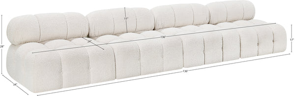 Ames Cream Boucle Fabric Modular Sofa 611Cream-S136B Meridian Furniture