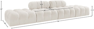 Meridian Furniture Ames Four Piece Modular Sectional Sofa in Plush Boucle for Open Plan Living Rooms 611Cream-S136C