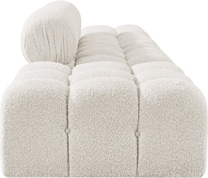 Meridian Furniture Ames Four Piece Modular Sectional Sofa in Plush Boucle for Open Plan Living Rooms 611Cream-S136C