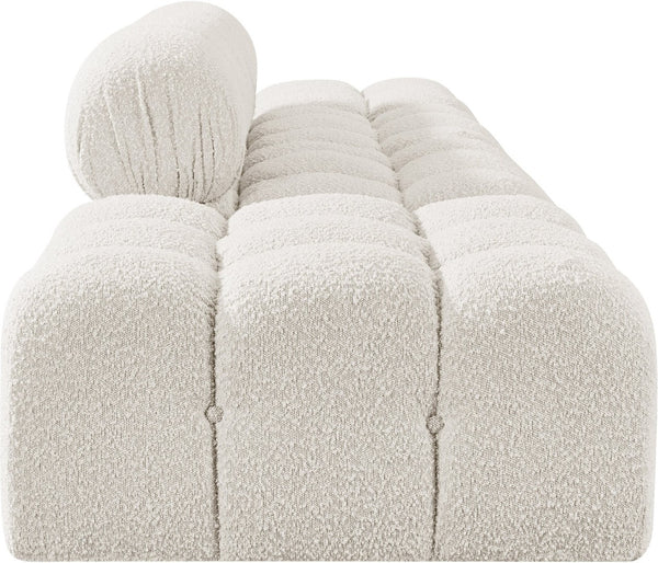 Meridian Furniture Ames Four Piece Modular Sectional Sofa in Plush Boucle for Open Plan Living Rooms 611Cream-S136C