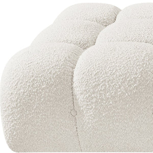 Meridian Furniture Ames Four Piece Modular Sectional Sofa in Plush Boucle for Open Plan Living Rooms 611Cream-S136C