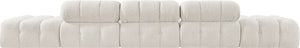 Meridian Furniture Ames Five Piece Modular Sectional Sofa Boucle Upholstered for Modern Living Rooms 611Cream-S170A