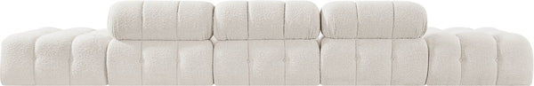 Meridian Furniture Ames Five Piece Modular Sectional Sofa Boucle Upholstered for Modern Living Rooms 611Cream-S170A