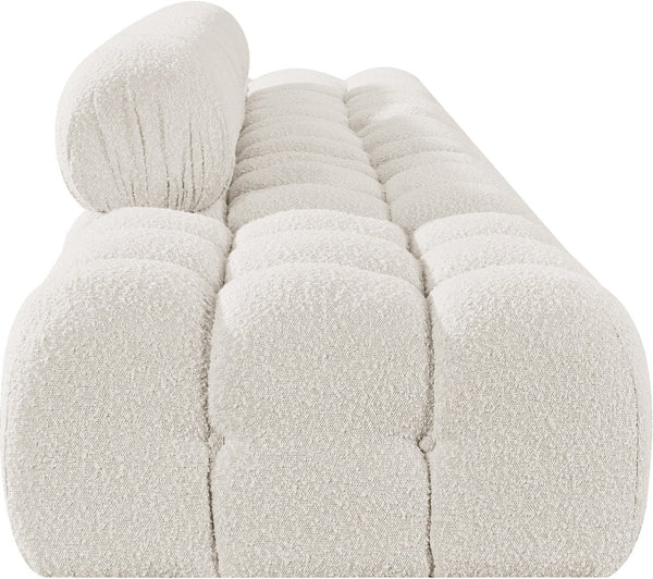 Meridian Furniture Ames Five Piece Modular Sectional Sofa Boucle Upholstered for Modern Living Rooms 611Cream-S170A