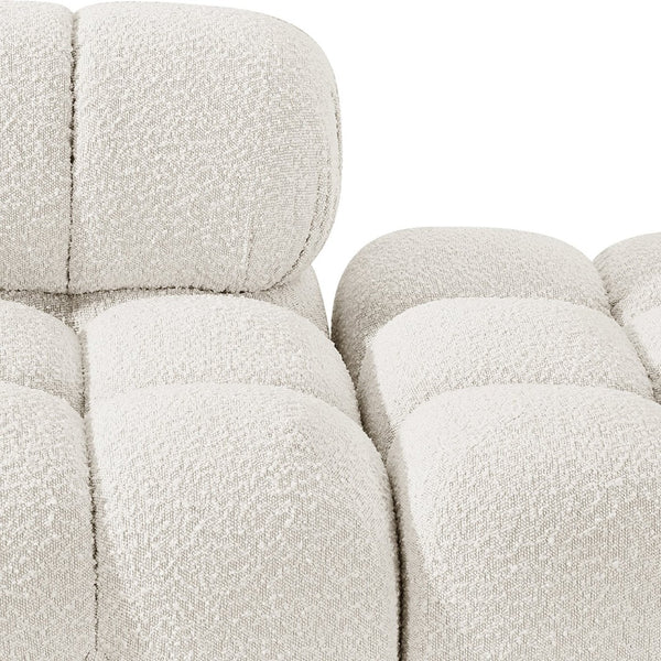 Meridian Furniture Ames Five Piece Modular Sectional Sofa Boucle Upholstered for Modern Living Rooms 611Cream-S170A