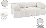 Ames Cream Boucle Fabric Modular Sofa 611Cream-S68A Meridian Furniture