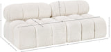 Ames Cream Boucle Fabric Modular Sofa 611Cream-S68B Meridian Furniture