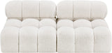 Ames Cream Boucle Fabric Modular Sofa 611Cream-S68B Meridian Furniture