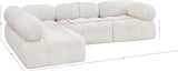 Ames Cream Boucle Fabric Modular Sectional 611Cream-Sec4A Meridian Furniture