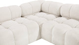 Ames Cream Boucle Fabric Modular Sectional 611Cream-Sec4A Meridian Furniture