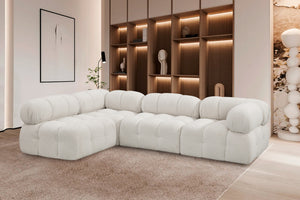 Ames Cream Boucle Fabric Modular Sectional 611Cream-Sec4A Meridian Furniture