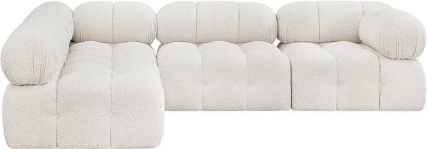 Ames Cream Boucle Fabric Modular Sectional 611Cream-Sec4A Meridian Furniture