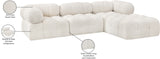 Ames Cream Boucle Fabric Modular Sectional 611Cream-Sec4B Meridian Furniture